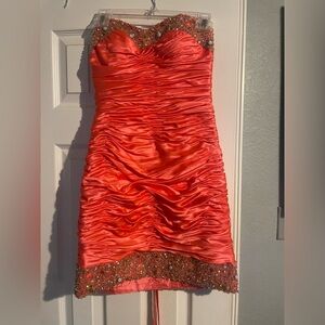 Mini cocktail dress - coral